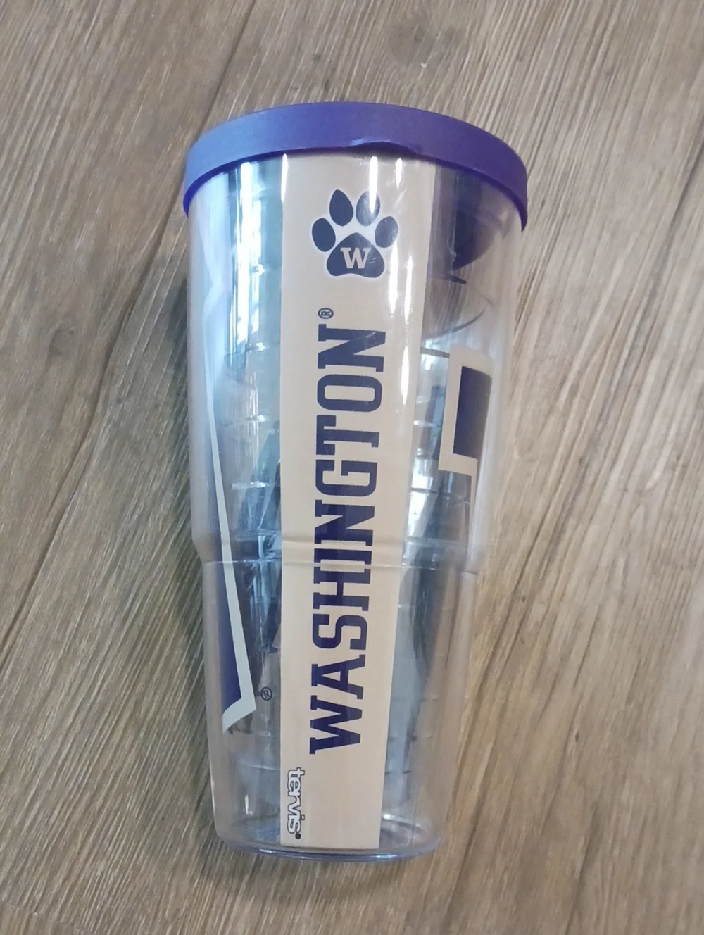 tervis Washington Paw Print Tumbler with Purple Lid
